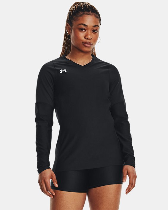 Women's UA Volleyball Powerhouse 2.0 Long Sleeve Jersey, Black, pdpMainDesktop image number 0